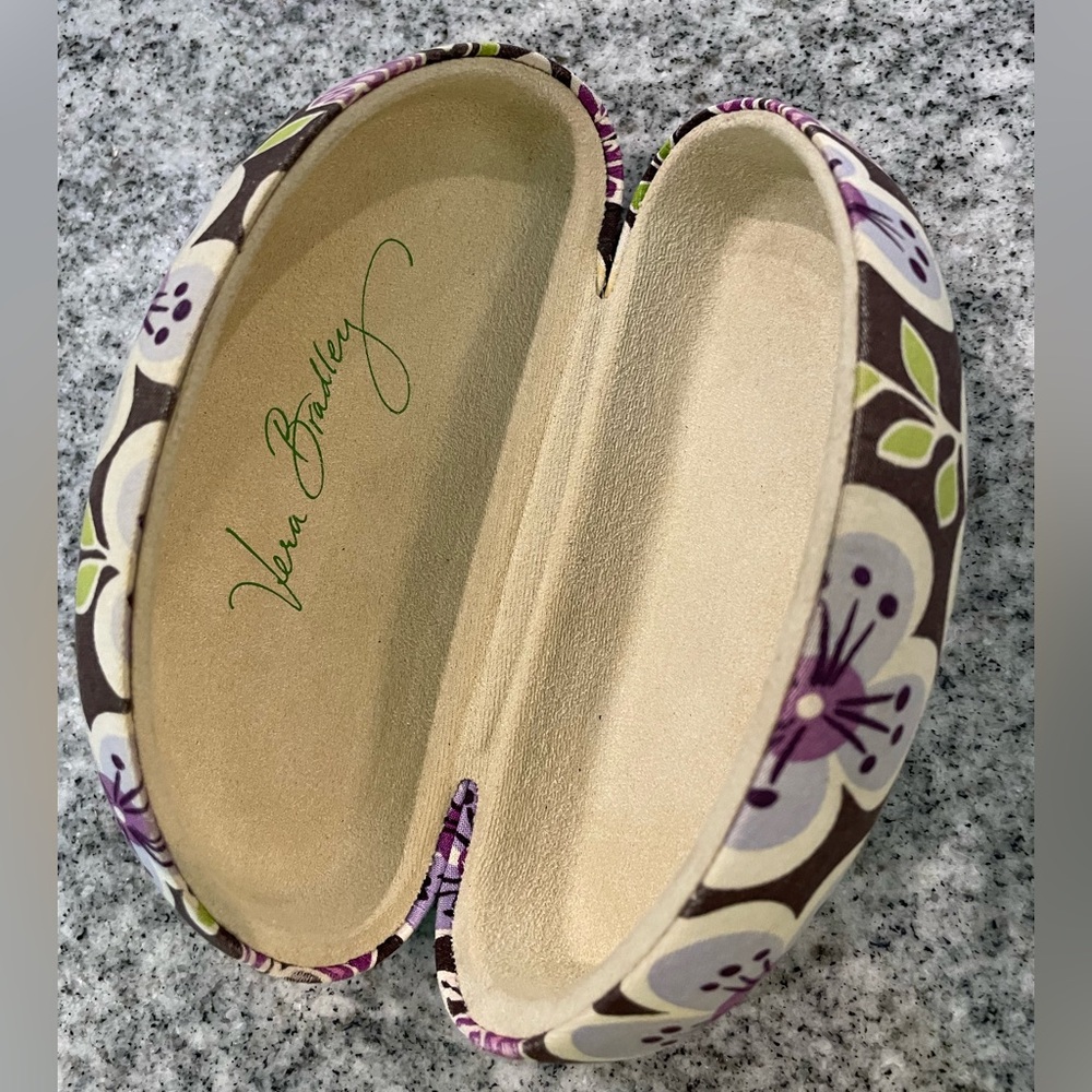 Vera Bradley. Plum Petals. Hard-Sided Eyeglasses Case. Purple multi-color.